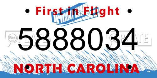 5888034 North Carolina License Plate