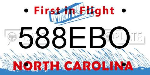 588EBO North Carolina License Plate