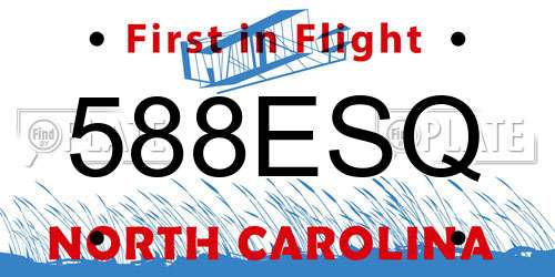 588ESQ North Carolina License Plate