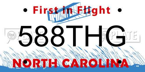 588THG North Carolina License Plate
