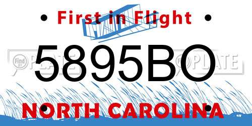 5895BO North Carolina License Plate