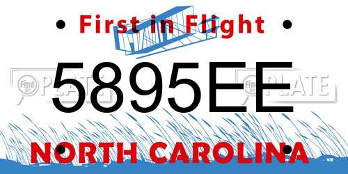 5895EE North Carolina License Plate