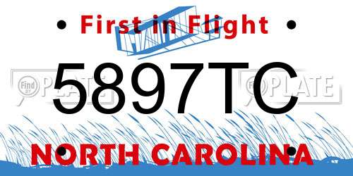 5897TC North Carolina License Plate