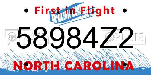58984Z2 North Carolina License Plate