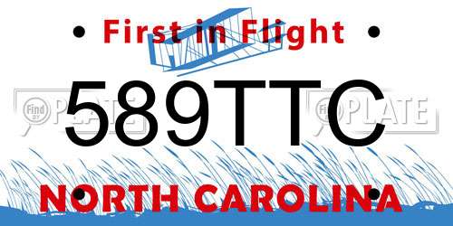 589TTC North Carolina License Plate