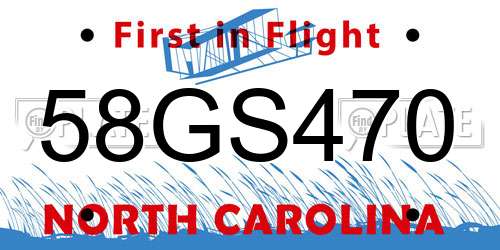 58GS470 North Carolina License Plate