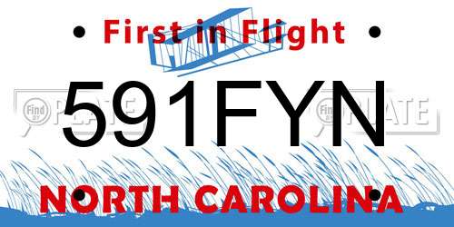 591FYN North Carolina License Plate