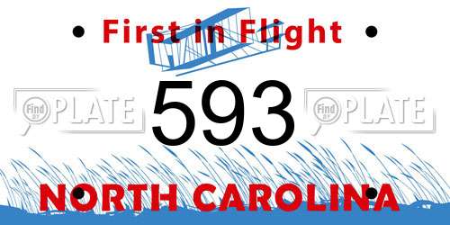 593 North Carolina License Plate