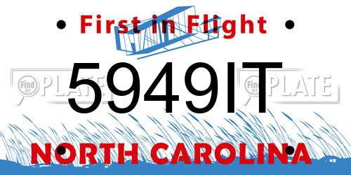 5949IT North Carolina License Plate
