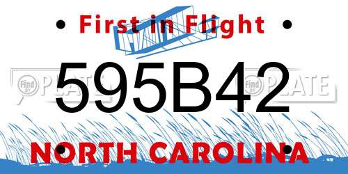 595B42 North Carolina License Plate