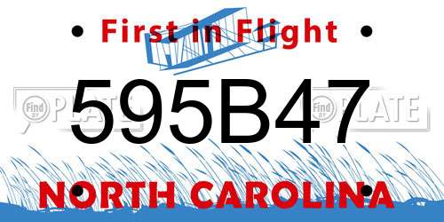 595B47 North Carolina License Plate