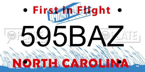 595BAZ North Carolina License Plate