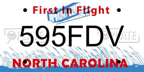 595FDV North Carolina License Plate