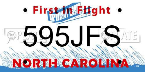 595JFS North Carolina License Plate