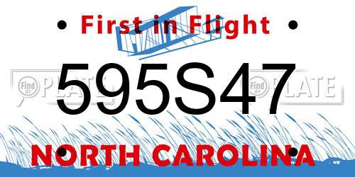 595S47 North Carolina License Plate