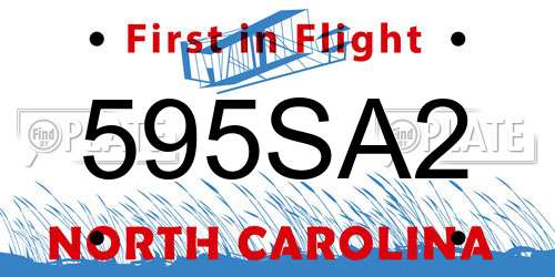 595SA2 North Carolina License Plate