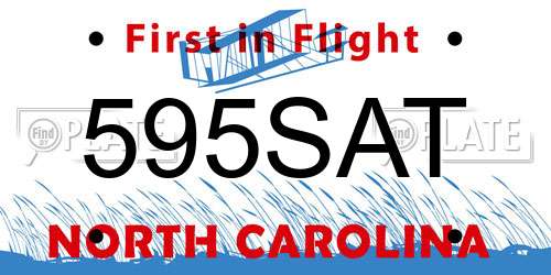 595SAT North Carolina License Plate