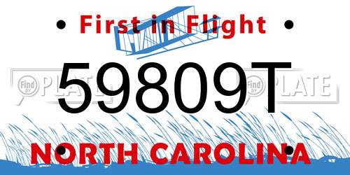 59809T North Carolina License Plate