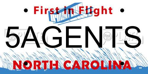 5AGENTS North Carolina License Plate