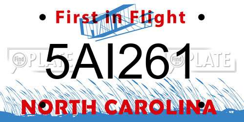 5AI261 North Carolina License Plate