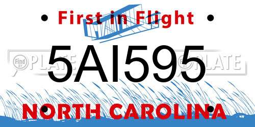 5AI595 North Carolina License Plate