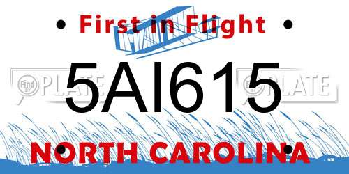 5AI615 North Carolina License Plate