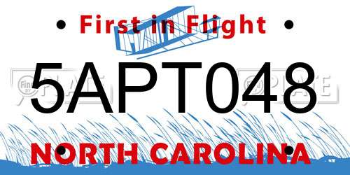 5APT048 North Carolina License Plate