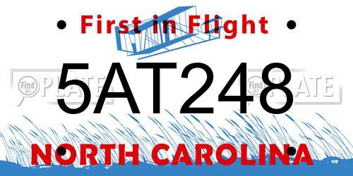 5AT248 North Carolina License Plate