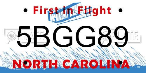 5BGG89 North Carolina License Plate