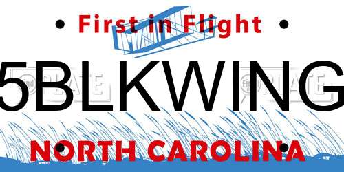 5BLKWING North Carolina License Plate