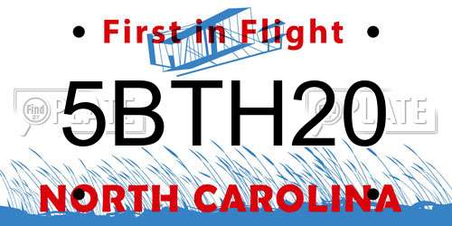 5BTH20 North Carolina License Plate