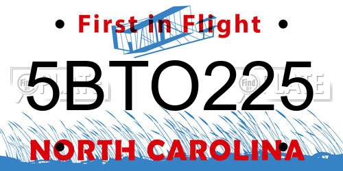 5BTO225 North Carolina License Plate