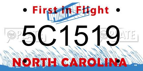 5C1519 North Carolina License Plate