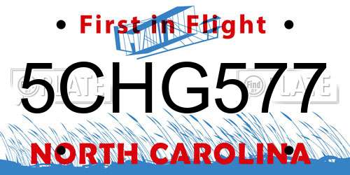 5CHG577 North Carolina License Plate