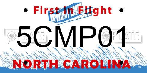 5CMP01 North Carolina License Plate