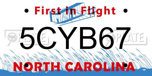 5CYB67 North Carolina License Plate