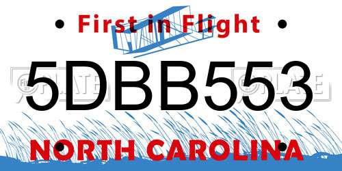 5DBB553 North Carolina License Plate