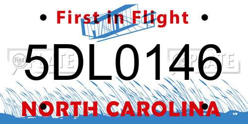 5DL0146 North Carolina License Plate