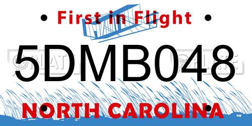5DMB048 North Carolina License Plate