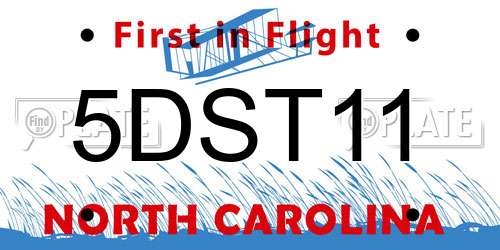 5DST11 North Carolina License Plate