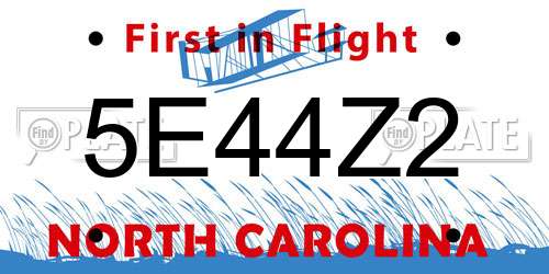 5E44Z2 North Carolina License Plate