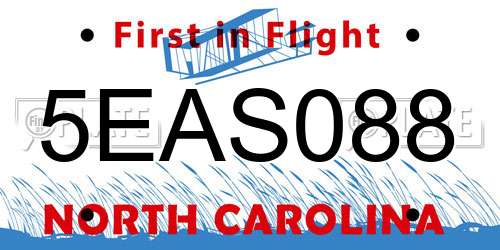 5EAS088 North Carolina License Plate
