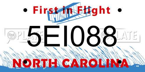 5EI088 North Carolina License Plate