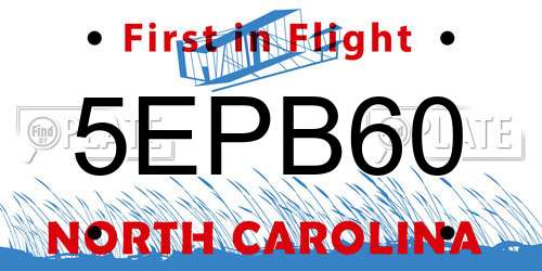 5EPB60 North Carolina License Plate