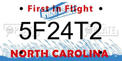 5F24T2 North Carolina License Plate