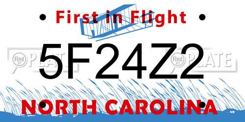 5F24Z2 North Carolina License Plate