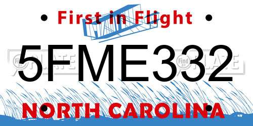 5FME332 North Carolina License Plate