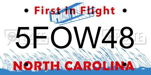 5FOW48 North Carolina License Plate