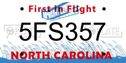 5FS357 North Carolina License Plate