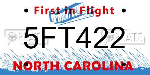 5FT422 North Carolina License Plate